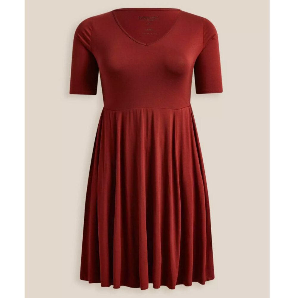 NWT Torrid 1 Brick Red Super Soft Skater Mini Dress 1X 14 16